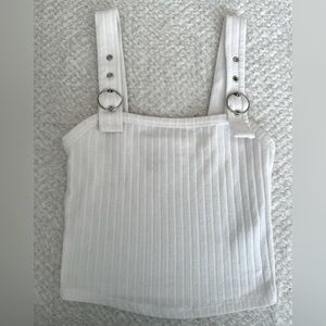 HOLLISTER White Buckle-Strap Tank